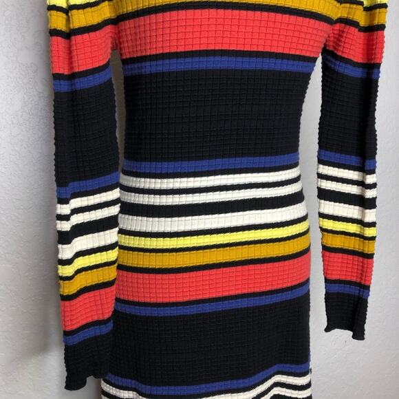 Free People Gidget black white colored striped ribbed knit dress Extra Small XS - Picture 10 of 14